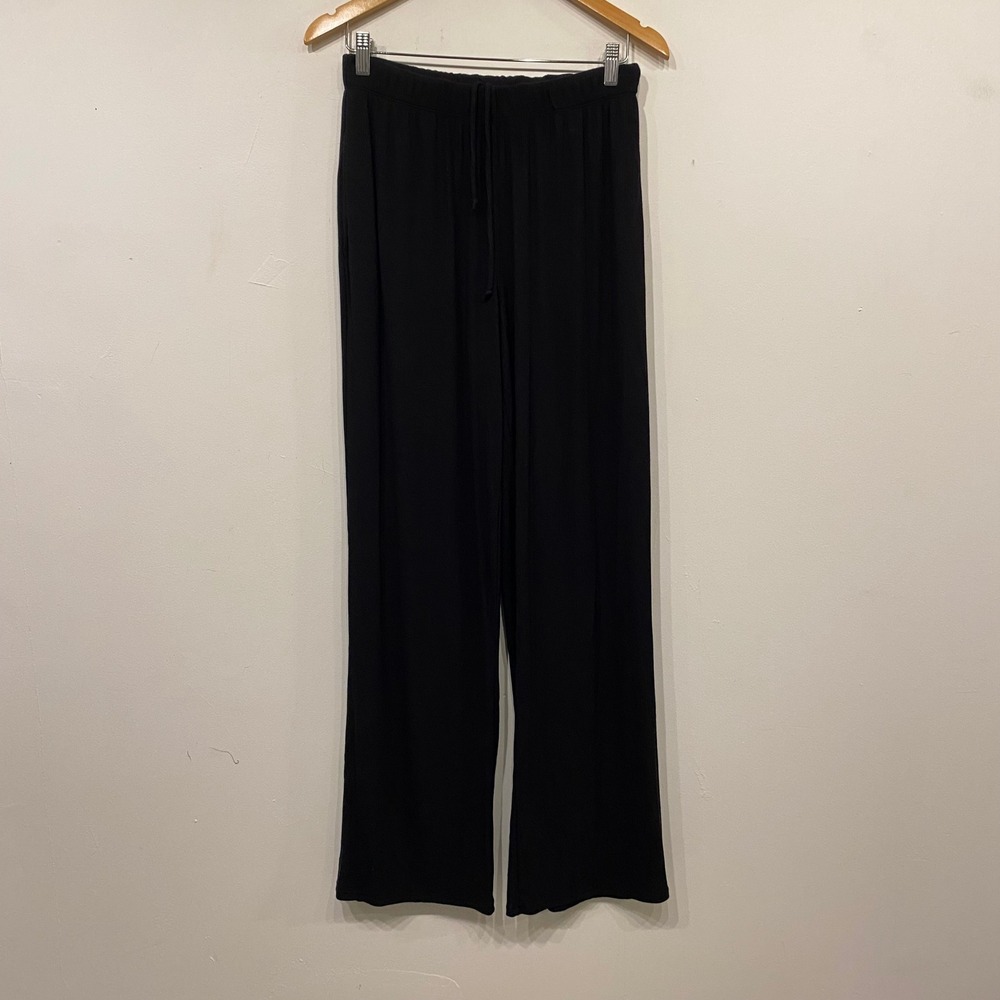 Skims Sleep Pant Ribbed Modal Wide Leg Lounge Trousers Black Onyx XS